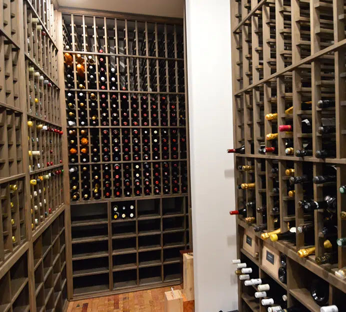 luxury wooden racking custom home wine cellar